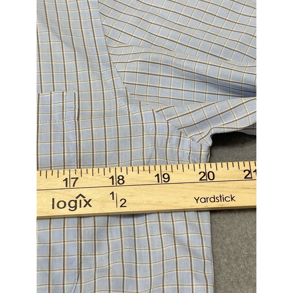 Lacoste Modern Fit Button Down Shirt Mens 38 Blue Gingham Checkered - Picture 7 of 9